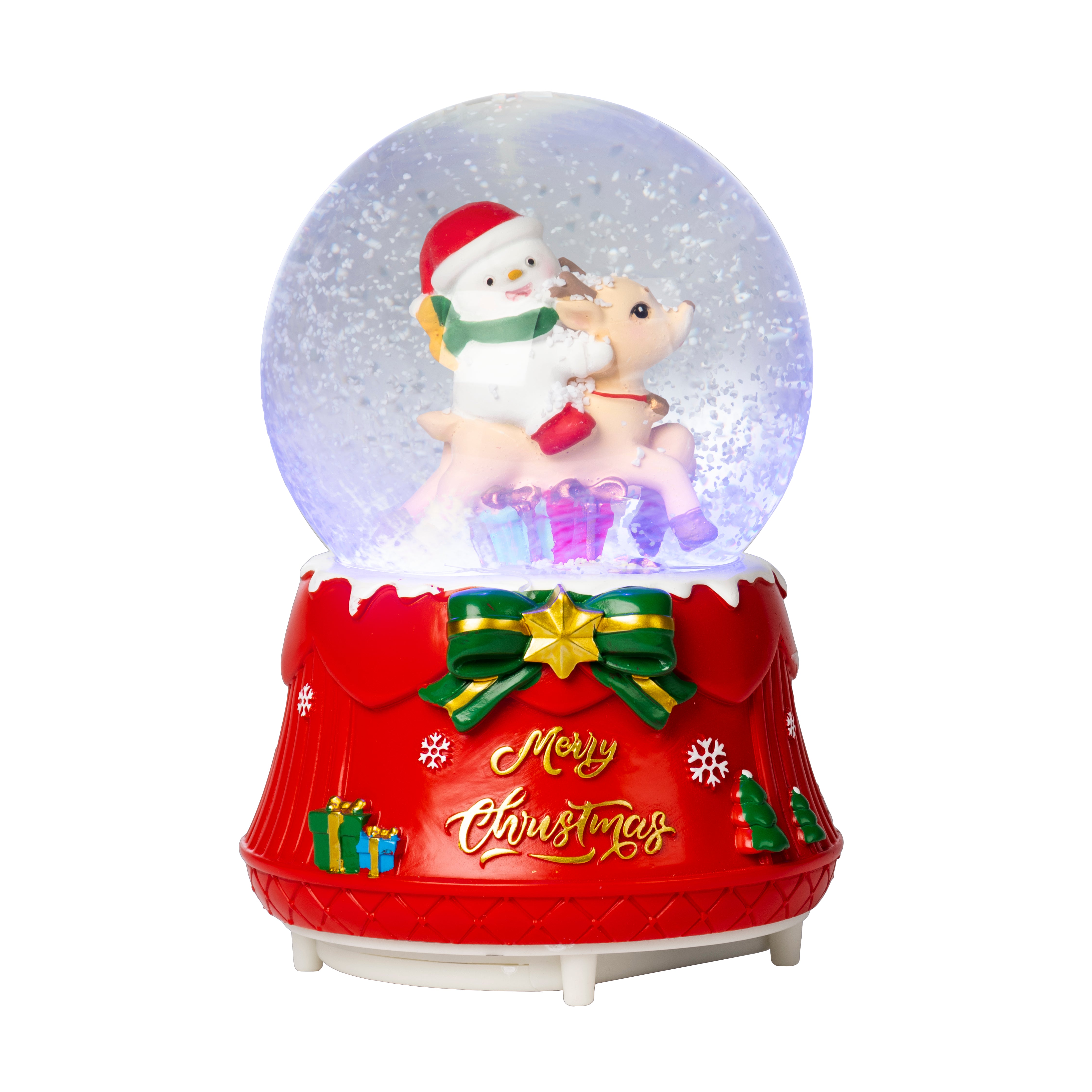 VESTIAMO CASA GRAN NATALE - Palla Natalizia in vetro con effetto neve - h13 cm diametro 8 cm